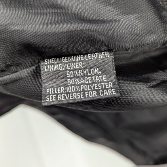 Vintage Distressed Black Leather Motorcycle Jacket YKK Zippers Size XL Biker - Picture 4 of 10